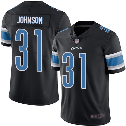 Detroit Lions Limited Black Men Ty Johnson Jersey NFL Football #31 Rush Vapor Untouchable